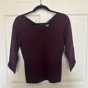 Ann Taylor Deep Burgundy Long Sleeve Top